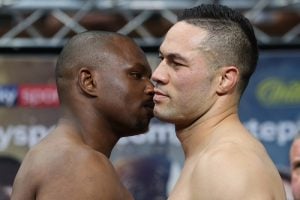 PICTURED: Heavier Dillian Whyte gets UP CLOSE and PERSONAL with Joseph Parker at tense weigh-in
