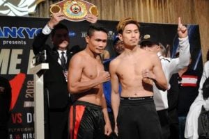 Ioka and Nietes make weight for WBO Super Flyweight title fight!