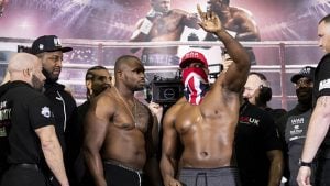 Tempers boil over at Dillian Whyte vs Dereck Chisora weigh in