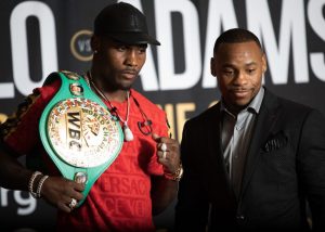 Jermall Charlo is locked in on Brandon Adams Saturday night in Houston