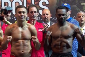 Weights: Golovkin 163, Rolls 163¾ for DAZN main event