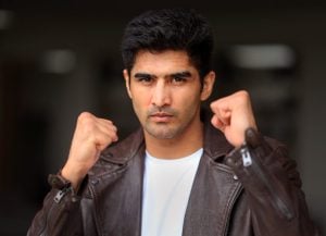 Vijender Singh is proud to hold up India in his U.S. pro Debut this Saturday in Newark