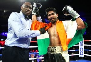Vijender Singh Stays Busy in Dubai, Outpoints Charles Adamu