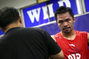 Pacquiao training, says “big news coming soon”