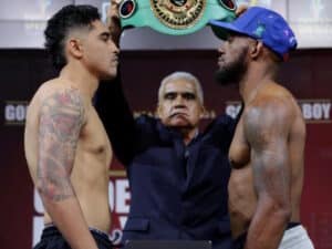 Raul Curiel, Courtney Pennington Make Weight For Golden Boy Fight On DAZN Main Event