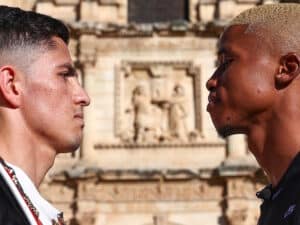 IBF Second-Day Weights: Adrian Curiel 116.4, Sivenathi Nontshinga 116.9