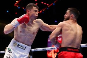 Ismail Madrimov dominates Magomed Kurbanov to fifth-round TKO, wins vacant WBA 154-pound title