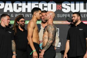 Diego Pacheco, Maciej Sulecki Make Weight, Engage in Lengthy Staredown Ahead of DAZN Headliner