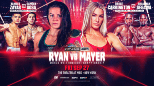 Sandy Ryan and Mikaela Mayer clash on Sept. 27 at MSG, Zayas and Carrington in card