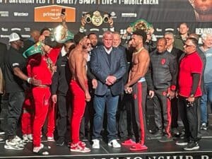David Benavidez and David Morrell Jnr make weight before making war