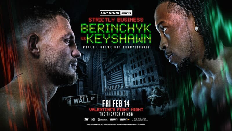 Berinchyk to Defend Lightweight Title Against Keyshawn Davis on February 14 photo