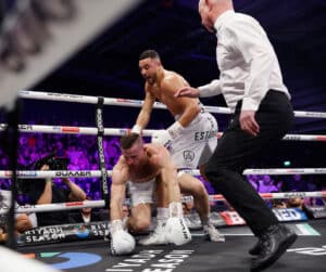 Callum Simpson stops Steed Woodall in two rounds, retains British title 