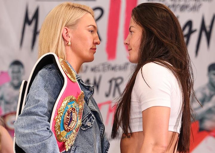 Mikaela Mayer, Sandy Ryan make weight for anticipated rematch in Las Vegas