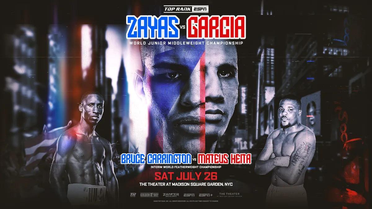 Xander Zayas matched with Jorge Garcia for vacant WBO 154lbs title in New York on July 26
