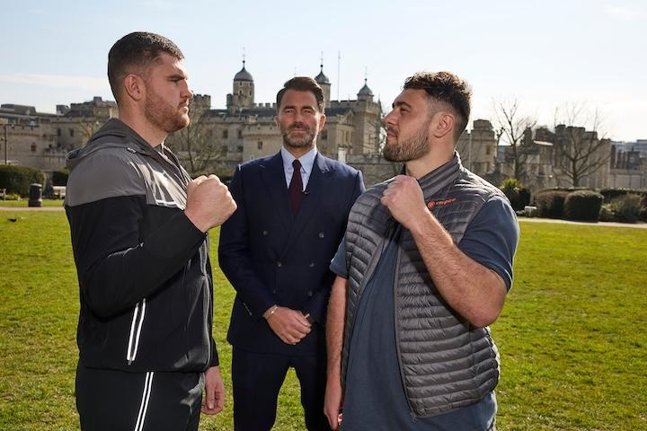 Heavyweights Johnny Fisher and Dave Allen weigh in ahead of rematch