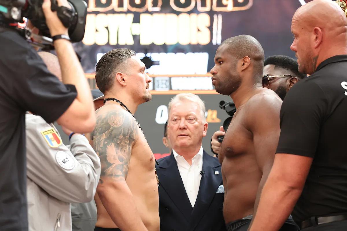 OIeksandr Usyk and Daniel Dubois promise victory after weighing-in ahead of unification clash