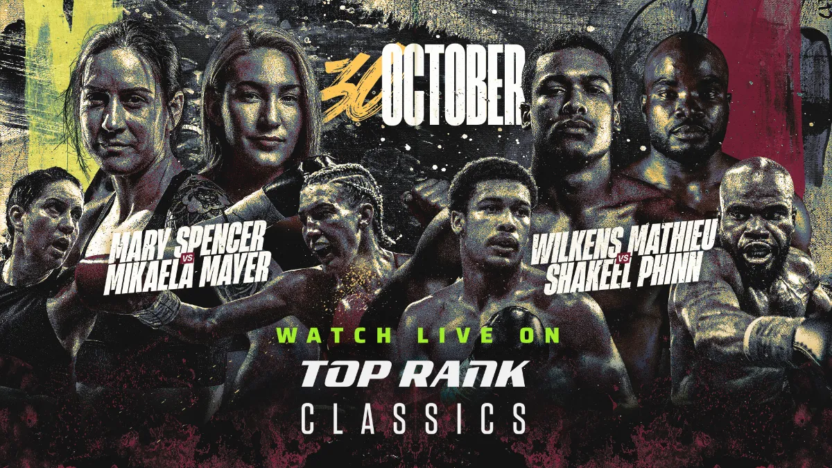 Mary Spencer-Mikaela Mayer to stream live on Top Rank Classics FAST channel