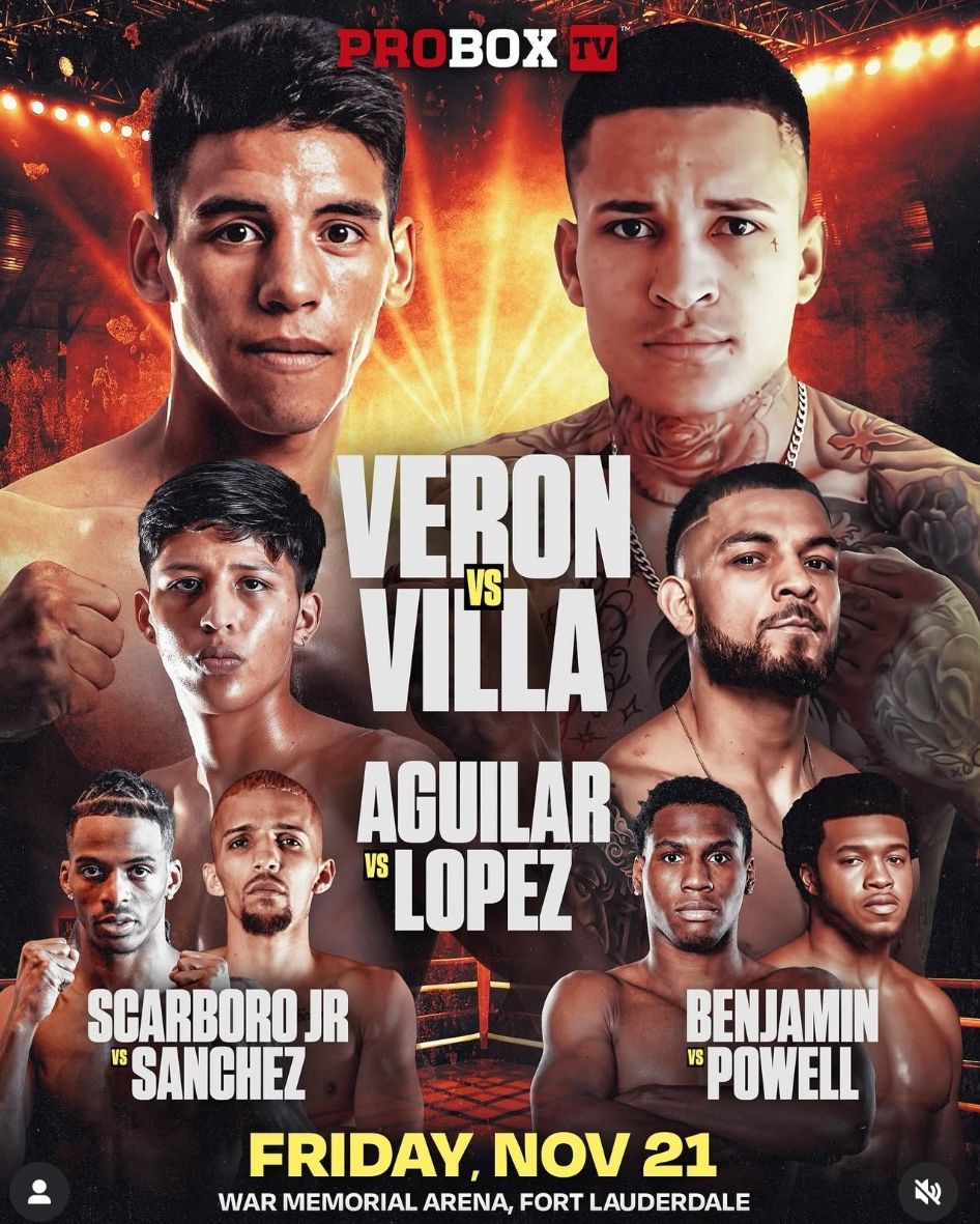 Francisco Veron-Roiman Villa headline Nov. 21 card
