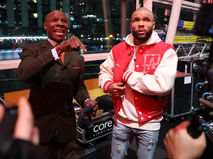 Chris Eubank Jnr, with Senior by his side, on his best behavior