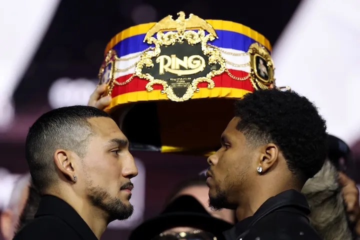 Teofimo Lopez and Shakur Stevenson make weight ahead of showdown