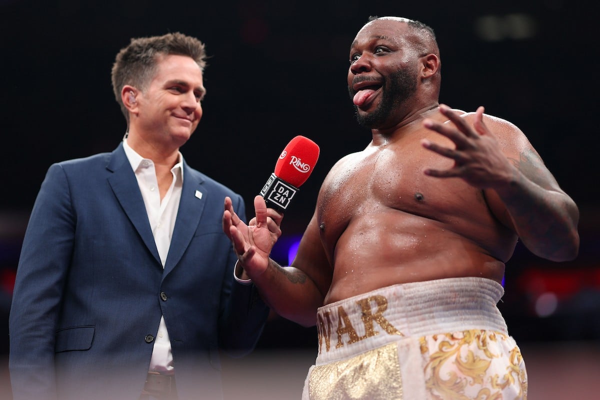 Jarrell Miller reacts to viral moment getting toupée knocked out