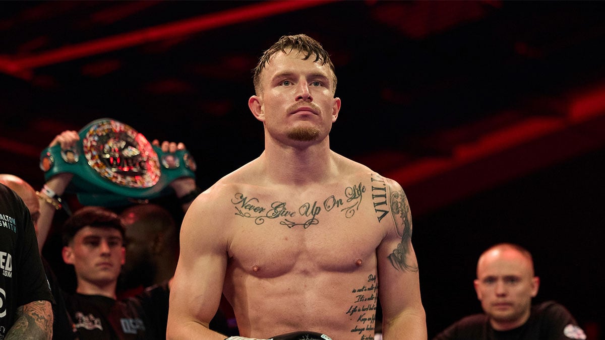 Sheffield, UK: Dalton Smith in the ring before Mathieu Germain, WBC Silver Super Lightweight title fight. 19 April 2025 - Picture By Mark Robinson Matchroom Boxing