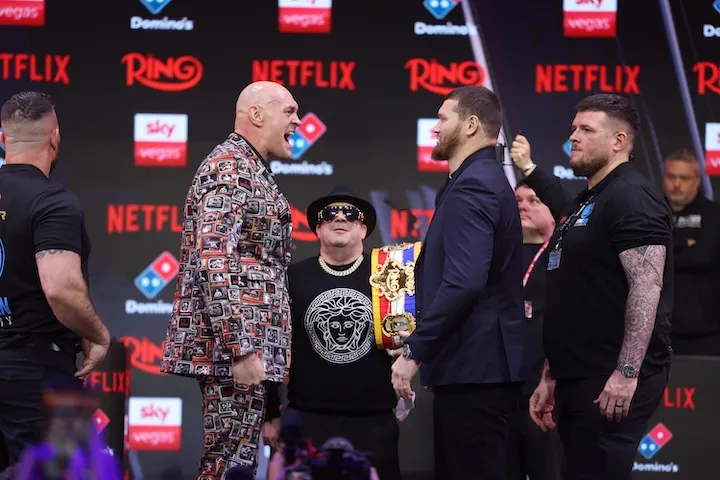 Tyson Fury and Arslanbek Makhmudov weigh in ahead of heavyweight clash
