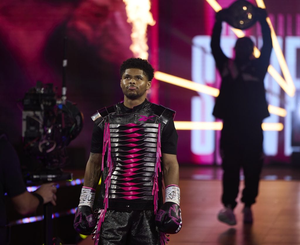 Shakur Stevenson ring walks for his WBC World Lightweight Title fight against Josh Padley