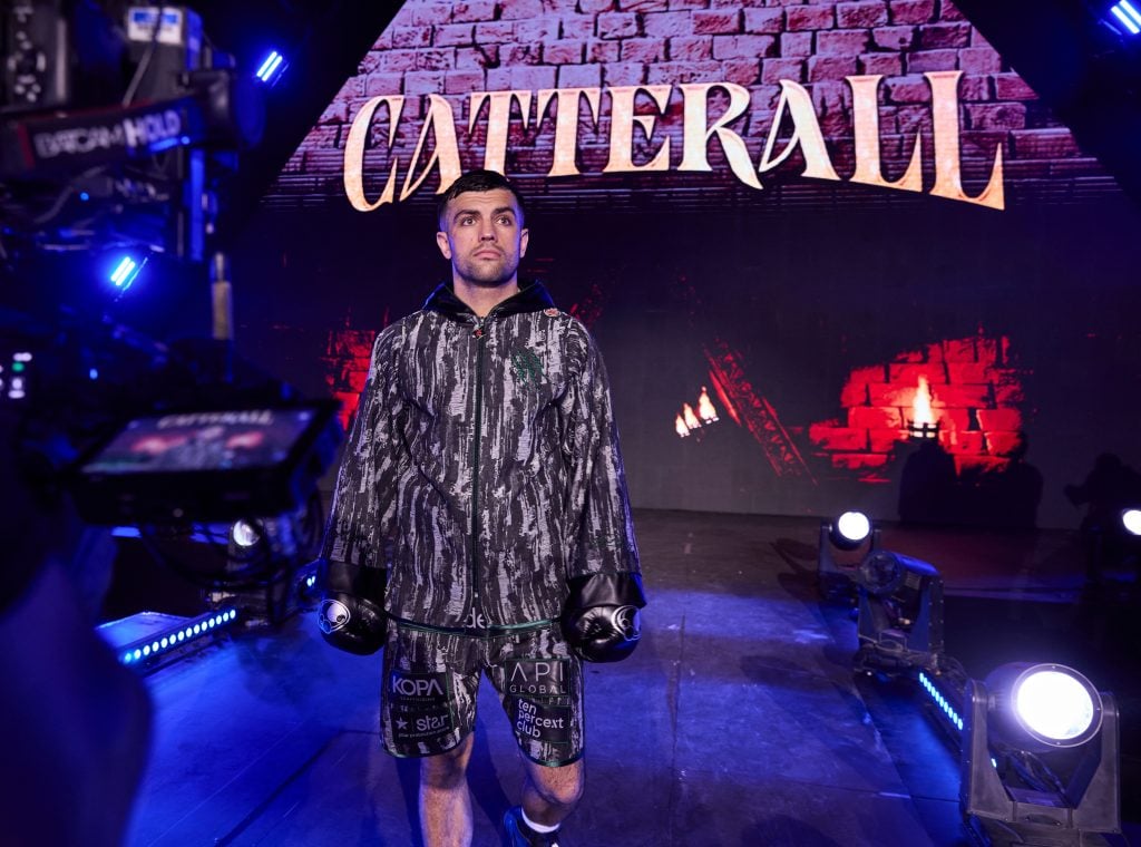 Jack Catterall ring walks for his WBA Regular Welterweight Title contest against Shakhram Giyasov.