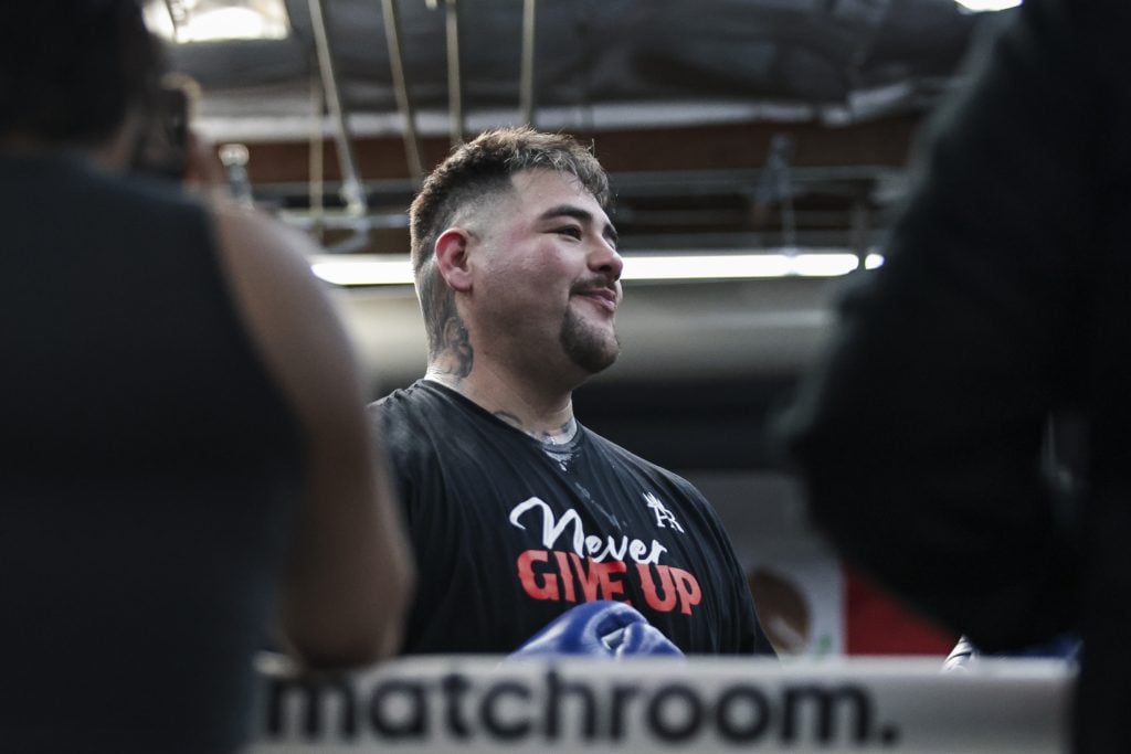 Andy Ruiz trains during an open workout.