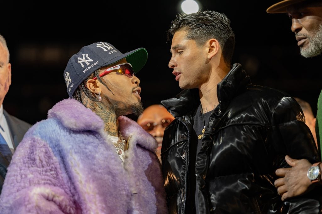 Gervonta Davis and Ryan Garcia face-off at the launch press conference for their first fight.