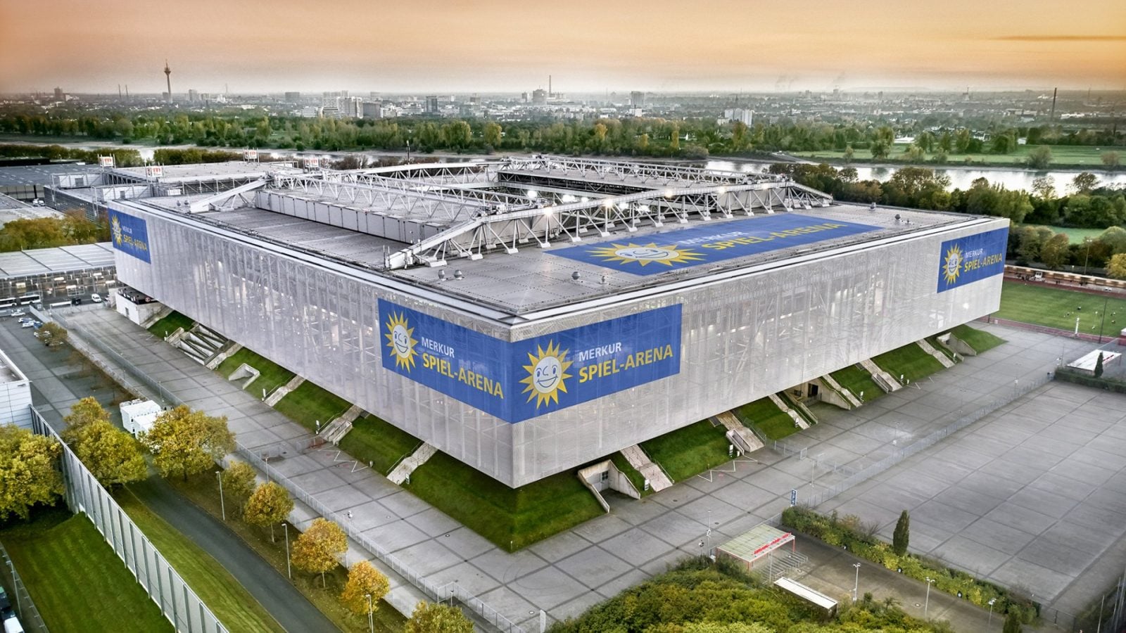 An aerial view of the Merkur Spiel-Arena.
