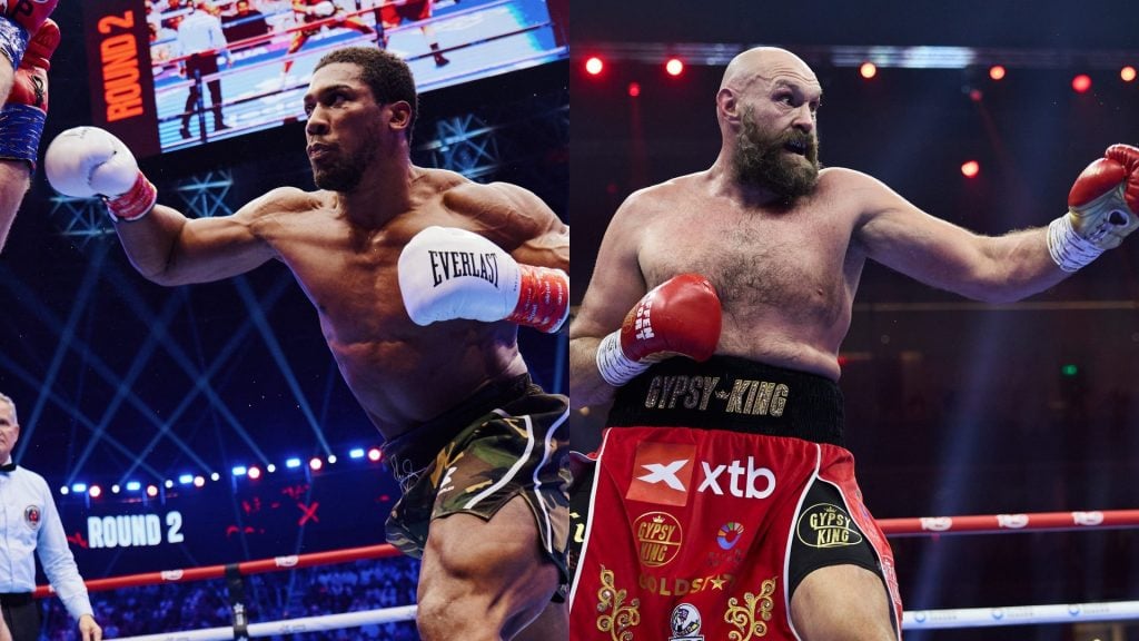 Anthony Joshua during his contest with Kristian Prenga / Tyson Fury in action against Oleksandr Usyk in their rematch for the WBC, WBA, Ring Magazine and WBO Heavyweight Titles.
