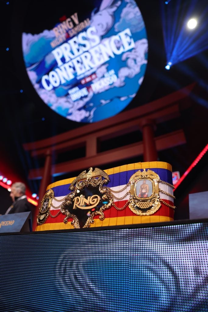 The Ring belt during a Press Conference ahead of The Ring V card.